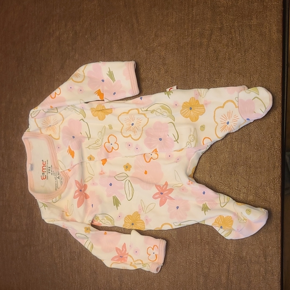 E=Mc ( Easy Magnetic Close) Girls Preemie onesie